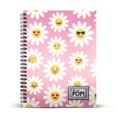 Oh My Pop! A5 notitieboek - Spiraal - Notebook - Dagboek - Notitieblok - 120 pagina's gelinieerd - Happy Flower