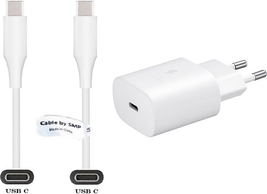 Chargeur rapide + câble USB-C de 0 m. Marqueur 25W & E. Convient également  à Apple... | bol.com