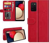 Samsung Galaxy A03s hoesje - MobyDefend Wallet Book Case (Sluiting Achterkant) - Rood - GSM Hoesje - Telefoonhoesje Geschikt Voor: Samsung Galaxy A03s