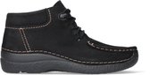 Wolky Veterschoenen Seamy Moc zwart nubuck