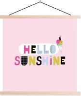 Support pour affiches avec affiche 60 x 60 cm - Affiche scolaire - Été - Glace - Citation - Affiche textile - Lattes vierges