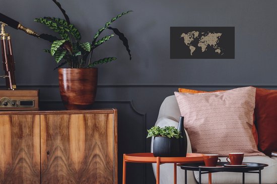 Stickers muraux - Carte du Wereldkaart - Imprimé Léopard - Animaux - 40x20 cm - Film Adhésif