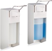 Relaxdays zeepdispenser wand - 500 ml - set van 2 zeeppompje - desinfectiemiddel dispenser