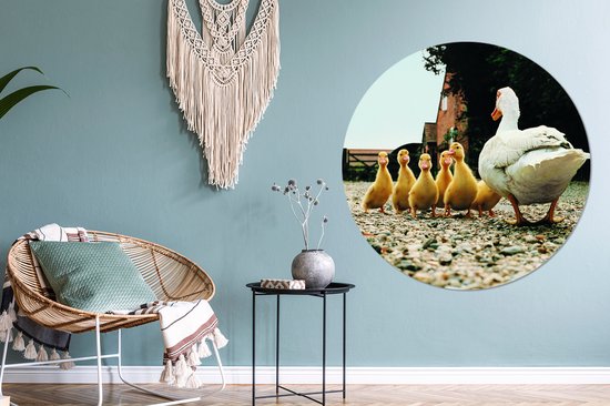 WallCircle - Wall Circle - Wall Circle Indoor - Canard avec Garçon - 150x150 cm - Décoration murale - Peintures Ronds