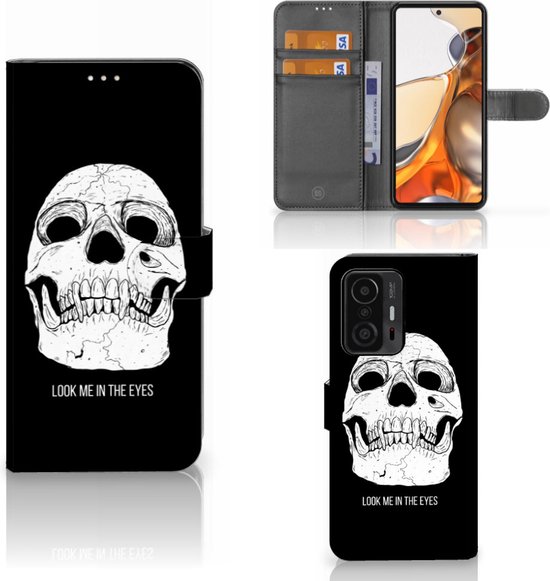 Flip Housse Xiaomi 11T | 11T Pro Portefeuille Yeux Crâne