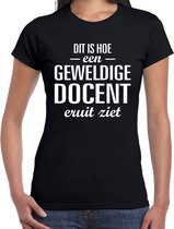 Dit is hoe een geweldige docent eruit ziet cadeau t-shirt zwart - dames - beroepen / cadeau shirt XL