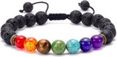 Bracelet Aroma avec pierres de lave et perles de chakra - taille ajustable - aromathérapie