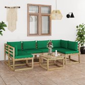 Decoways - 7-delige Loungeset met kussens geïmpregneerd grenenhout