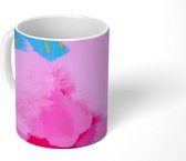 Mok - Gouden abstracte wolk met daaronder diverse kleuren - 350 ML - Beker