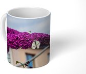 Mok - Vlinder op een vlinderstruik - 350 ML - Beker