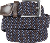 Suitable - Geweven Riem Bruin Blauw - 95 -