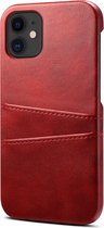 iPhone 12 Pro / iPhone 12 Pashouder Hoesje Leer - Telefoonhoesje van kunstleer met vakjes voor pasjes iPhone 12 Pro / iPhone 12 - Mobiq Leather Snap On Wallet hoesje iPhone 12 Pro