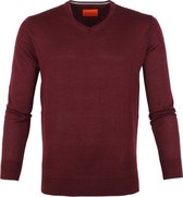 Suitable Merino Pullover V Bordeaux Rood - maat XXL