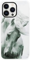 ADEL Siliconen Back Cover Softcase Hoesje Geschikt voor iPhone 13 Pro - Paarden