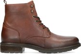 Manfield - Heren - Cognac leren veterboots - Maat 42