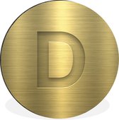 WallCircle - Wandcirkel - Muurcirkel - Een illustratie van een gouden letter D - Aluminium - Dibond - ⌀ 60 cm - Binnen en Buiten