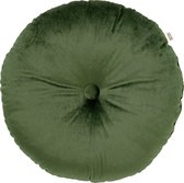 Dutch Decor - OLLY - Sierkussen rond velvet 40 cm - Chive - olijfgroen