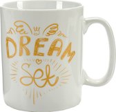 Arte Regal Koffiemok Dream Set 500 Ml Porselein Goud/wit