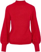 Object Trui Objivy L/s Knit Pullover 117 23036950 Racing Red/ Melange Dames Maat - S