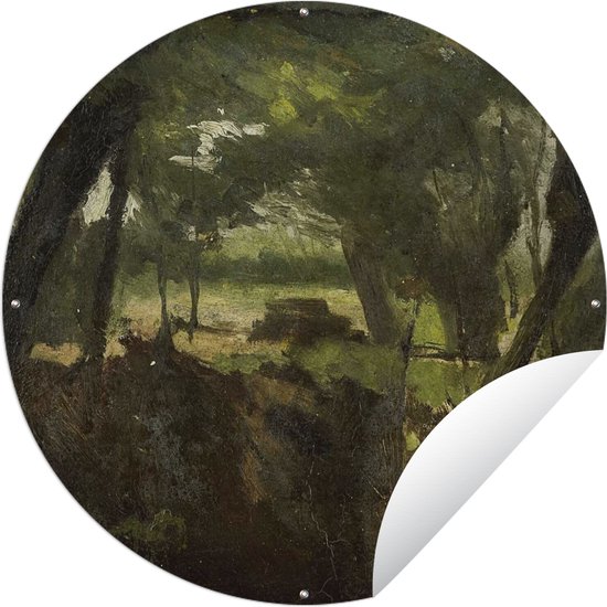 Tuincirkel Bosgezicht - Schilderij van George Hendrik Breitner - 60x60 cm - Ronde Tuinposter - Buiten