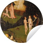 Tuincirkel Haywain left wing of the triptych - schilderij van Jheronimus Bosch - 90x90 cm - Ronde Tuinposter - Buiten