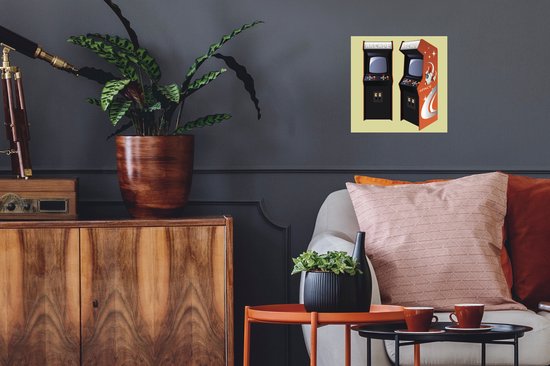 Sticker Muursticker Illustration Jeux - illustration de deux jeux anciens - 30x30 cm - film adhésif autocollant - sticker mural repositionnable