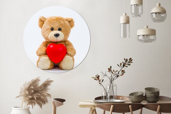WallCircle - Cercle mural - Cercle mural intérieur - Un ours en peluche pour la Saint-Valentin - 150x150 cm - Décoration murale - Peintures ronds