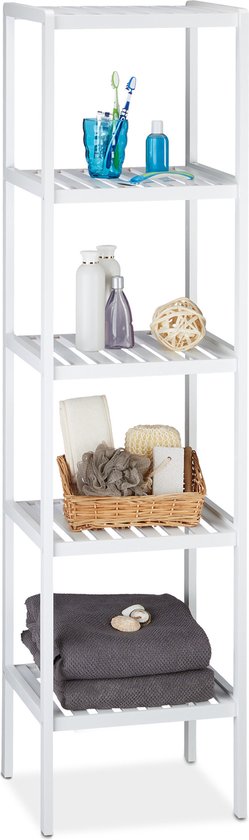 relaxdays - étagère de salle de bain en bambou - étagère de cuisine en bois - étagère sur pied - étagère à chaussures