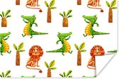 Poster Jungle - Lion - Crocodile - 90x60 cm