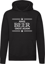 Make Beer Great Again! | Unisex | Trui | Sweater | Hoodie | Capuchon | Zwart | Bier | Drank | Alocohol | Feest | Kroeg