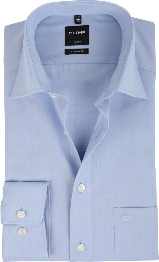 OLYMP Luxor modern fit overhemd - lichtblauw - Strijkvrij - Boordmaat: 41