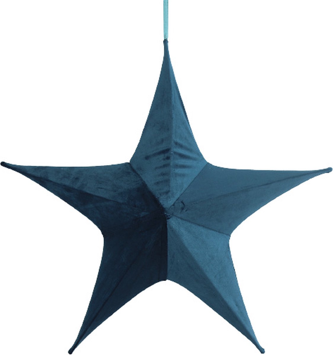 Non-branded Kersthanger Ster Maria 65 Cm Fluweel Petrolblauw