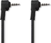 Audio-Videokabel | 3,5 mm Male | 3,5 mm Male | Vernikkeld | 1.00 m | Rond | PVC | Zwart