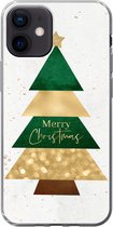 Geschikt voor iPhone 12 hoesje - Kerstboom - Merry Christmas - Spreuken - Quotes - Kerst - Siliconen Telefoonhoesje