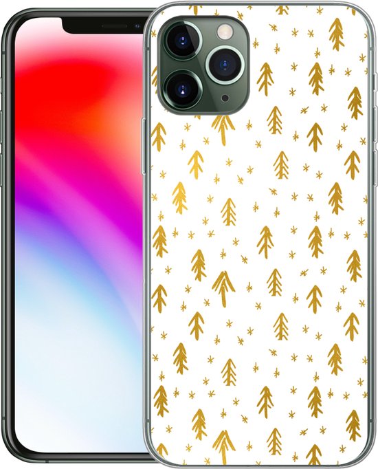 Coque iPhone 11 Pro - Branche de sapin - Noël - Or - Motif - Coque de téléphone en Siliconen