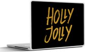 Laptop sticker - 10.1 inch - Kerst - Quotes - Goud - Spreuken - Holly jolly - 25x18cm - Laptopstickers - Laptop skin - Cover