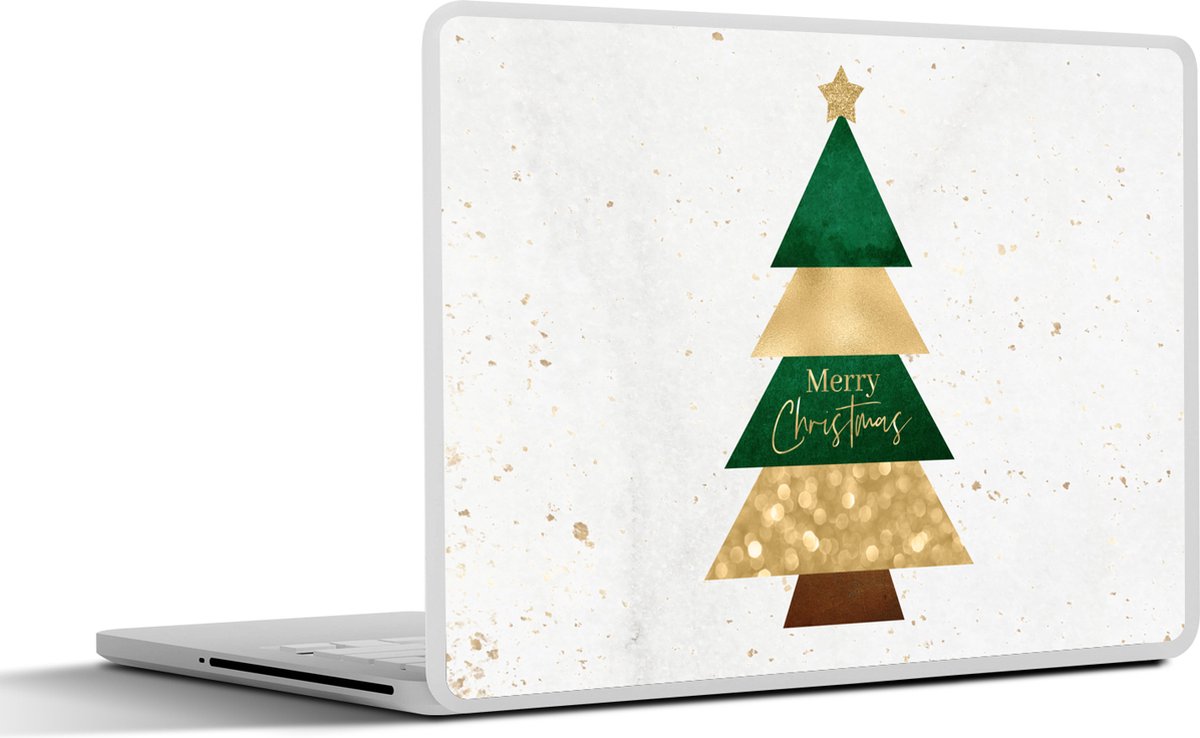 Laptop sticker - 15.6 inch - Kerst - Kerstboom - Quotes - Spreuken - Merry Christmas - 36x27,5cm - Laptopstickers - Laptop skin - Cover