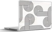 Laptop sticker - 17.3 inch - Cirkel - Zwart - Wit - Abstract - 40x30cm - Laptopstickers - Laptop skin - Cover