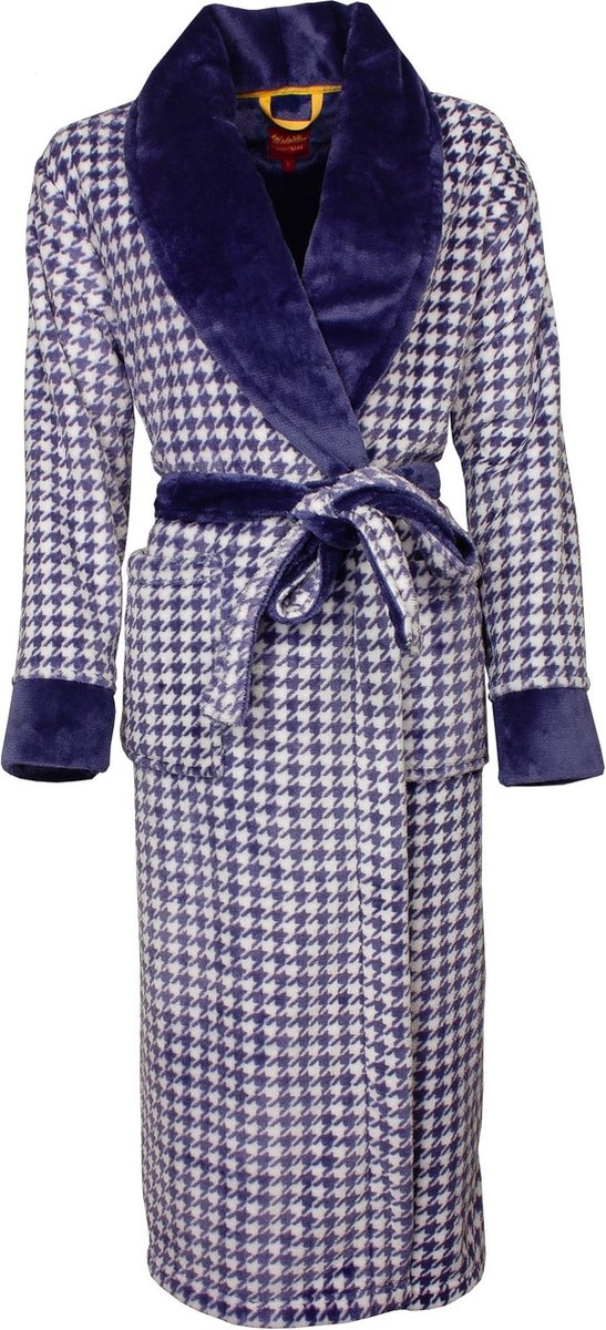 Medaillon Dames Badjas - Coral Fleece - Blauw - Maat M