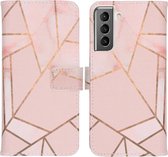 iMoshion Design Softcase Book Case Samsung Galaxy S21 hoesje - Pink Graphic