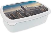 Broodtrommel Wit - Lunchbox - Brooddoos - New York - Wolken - Water - 18x12x6 cm - Volwassenen