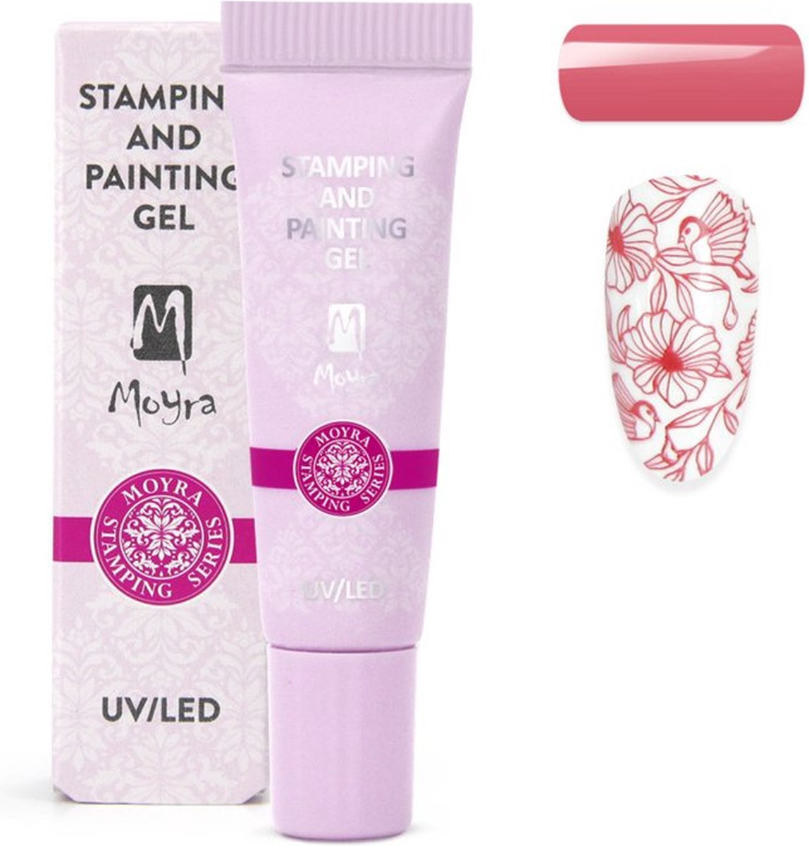 Moyra Stamping and Painting Gel - Nagels - Nagellak - Hoog gepigmenteerde gel - Hand painting technieken - Creëert fijne lijnen en krullen - No. 14 Roze