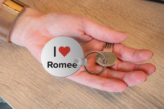 Porte-clés - J'aime - Romee - Fille - Plastique - Rond - Cadeaux à distribuer