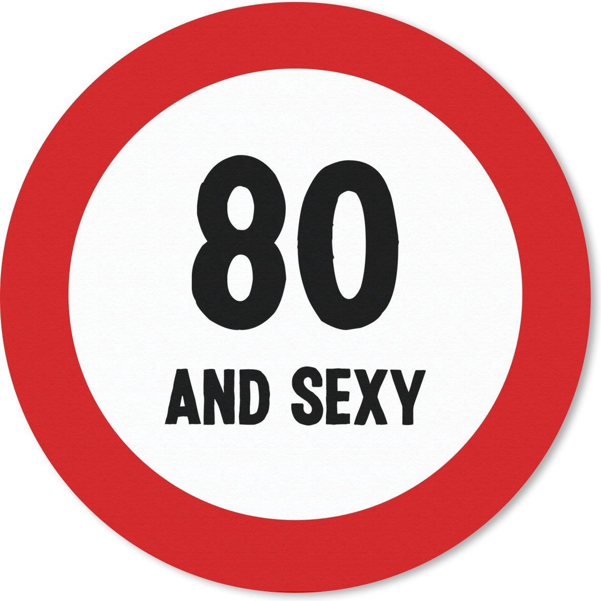 Muismat rond 30x30 cm - Mousepad Verjaardag - 80 Jaar - Rood - Ronde muismatten