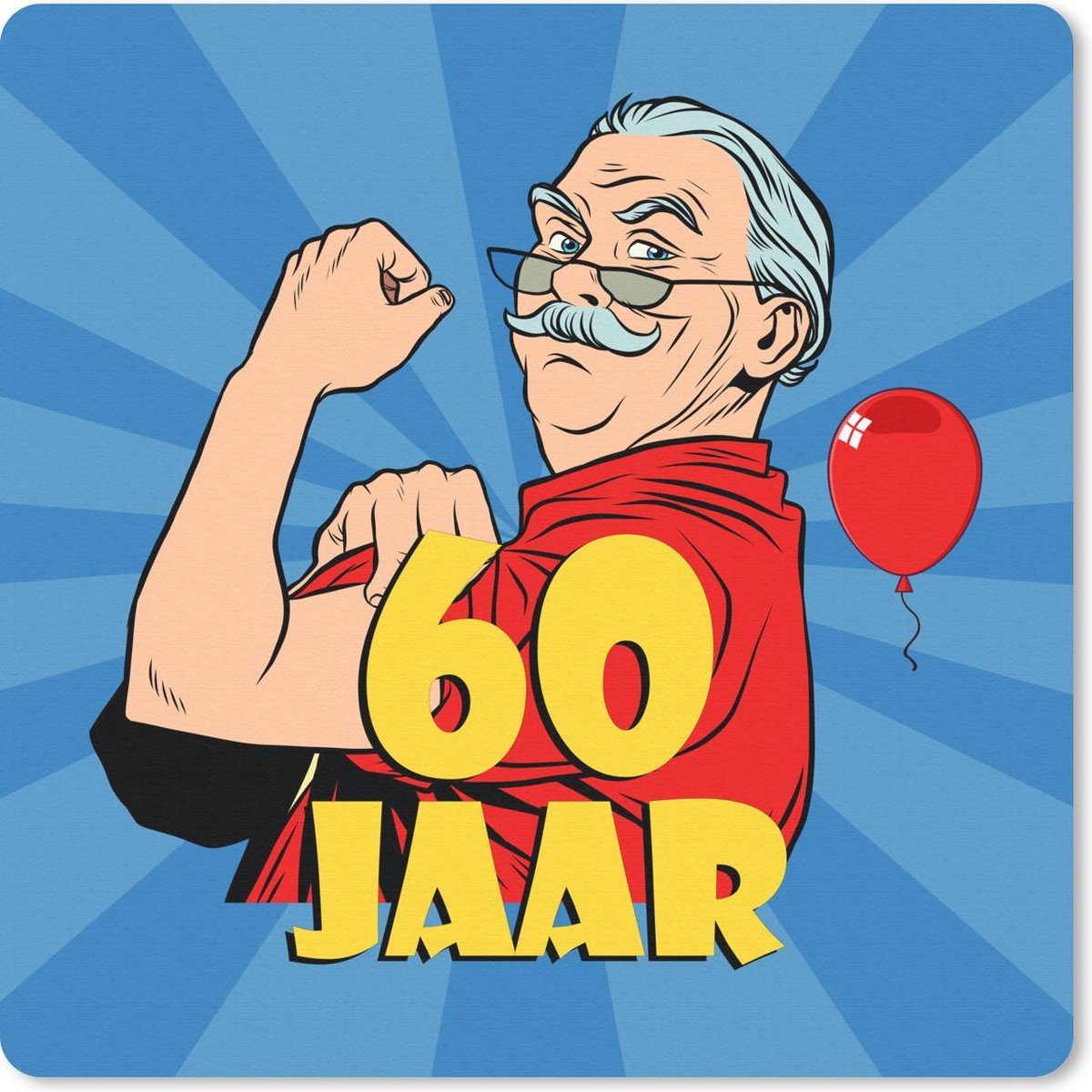 Muismat 30x30 cm - Mousepad Verjaardag - 60 jaar - Man - Muismatten