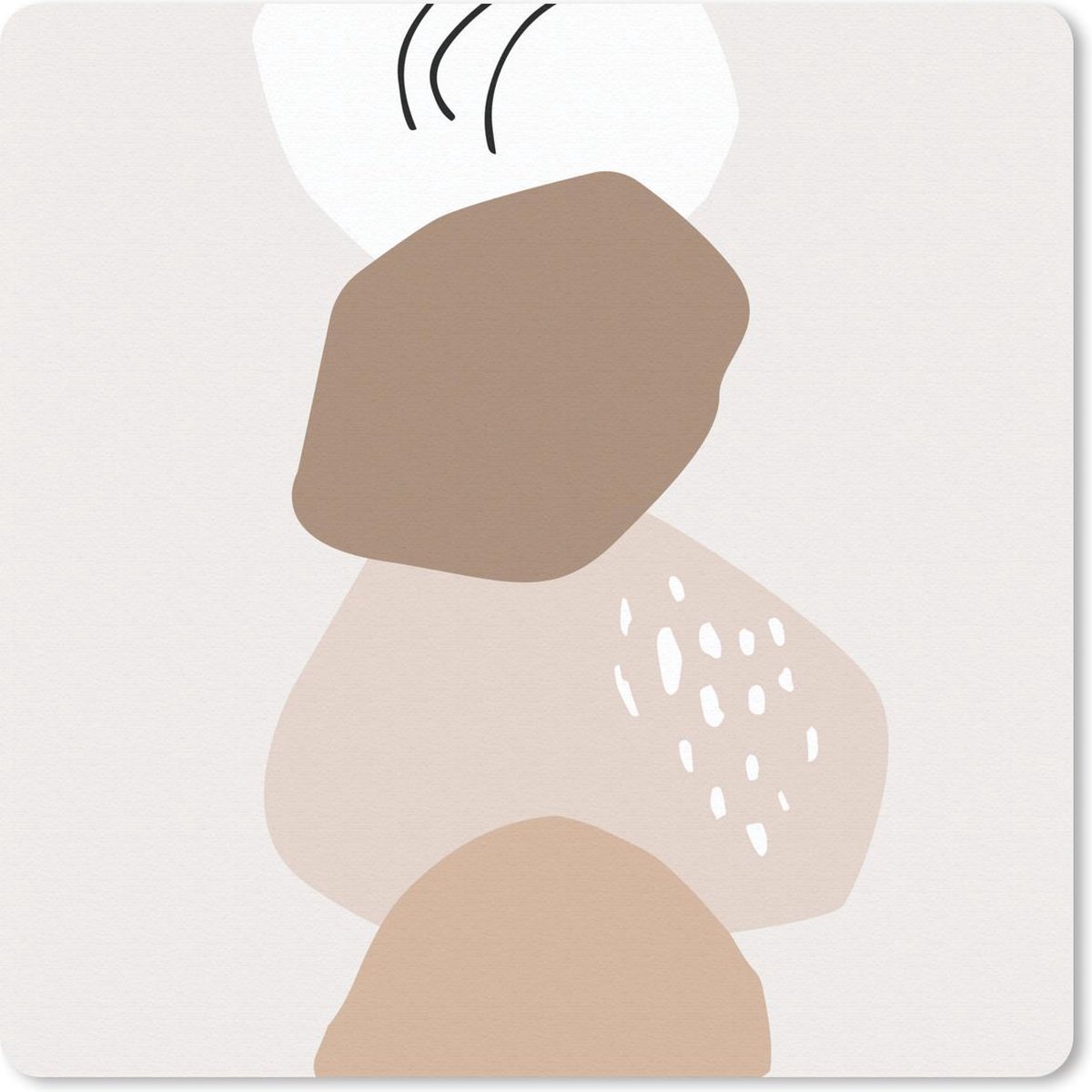 Muismat 30x30 cm - Mousepad Zomer - Vlek - Bruin - Muismatten