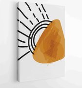 Canvas schilderij - Earth tones organic shape Art design for poster, print, cover, wallpaper, Minimal and natural wall art. 4 -    – 1868903740 - 80*60 Vertical