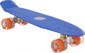 skateboard met ledverlichting 55,5 cm blauw/oranje
