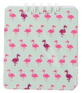 notitieboekje flamingo groen/roze