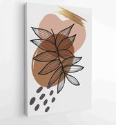 Canvas schilderij - Botanical and gold abstract wall arts vector collection. 1 -    – 1880160736 - 50*40 Vertical